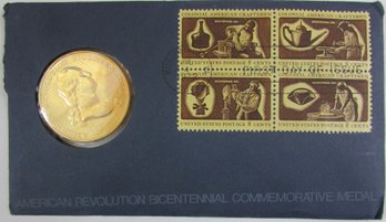Authentic United States Bicentennial Commemorative Medal, George Washington, $1 Size, First Day Cover