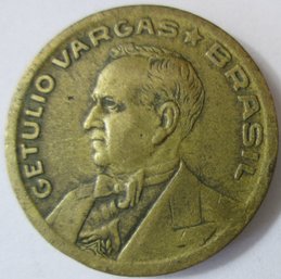 Authentic BRASIL Issue Coin, Dated 1945, Fifty 50 Centavos Denomination, Discontinued, Aluminum Bronze