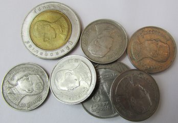 Lot Of 8! Authentic THAILAND Issue Coins, Mixed Dates & Denominations