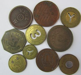 Lot Of 10! Authentic Service TOKENS, Bus Subway Telephone