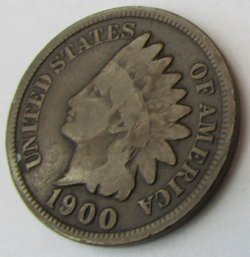 Authentic 1900P INDIAN Cent Penny COPPER $.01, Philadelphia Mint, Discontinued United States