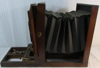 Vintage LARGE Collapsible CAMERA, Approximately 24' Long X 16' Wide, Detailed Wood Case