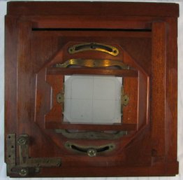 Vintage CAMERA FACE Assembly, Brass Fittings, Wood Frame Construction, Approx 13' X 13.5'