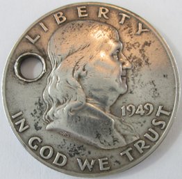 Authentic 1949D FRANKLIN SILVER Half Dollar $.50, Denver Mint, 90 Percent Silver, United States