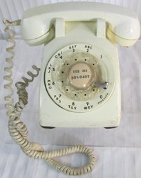Vintage BELL TELEPHONE - WESTERN ELECTRIC Brand, ROTARY DIAL Telephone, WHITE Color