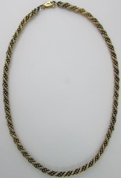 Vintage Chain NECKLACE, Fashion Basic, Intricate TWIST Design, 18' Length, Sterling .925 Silver, Clasp Closure