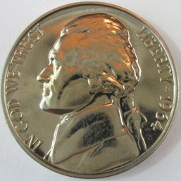 Authentic 1964P MIRROR PROOF, JEFFERSON NICKEL $.05, UNCIRCULATED, Philadelphia Mint, United States
