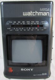 Vintage SONY Brand, Mega WATCHMAN Portable TV & AM FM Receiver, Model FD-510