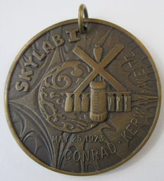 Authentic SKYLAB I Commemorative Medal, Dated 1973, Copper Tone, $ Dollar Size, Jewelry Pendant
