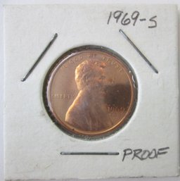 Authentic 1969S MIRROR PROOF, LINCOLN Cent Memorial Penny $.01, San Francisco Mint, United States