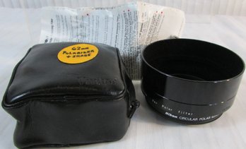 Vintage NIKON Brand, CIRCULAR POLAR FILTER & Case, Appx 3' Diameter