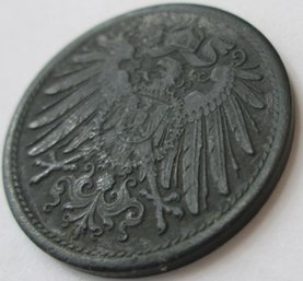 Authentic GERMANY Issue Coin, Dated 1920, Ten 10 Pfennig Denomination, ZINC Content, Discontinued