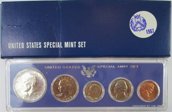SET 5 COINS! Authentic 1967P SPECIAL MINT SET, Uncirculated, Philadelphia Mint, 40 Percent SILVER Kennedy Half