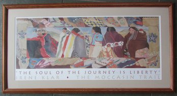 Vintage IRENE KLAR Print, 'The SOUL Of The JOURNEY Is LIBERTY,' Large Approximately 42' X 22,' Nicely Framed