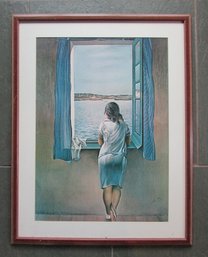 Vintage SALVADOR DALI Reproduction, GIRL At The WINDOW, Approximately 32' X 25,' Nicely Framed
