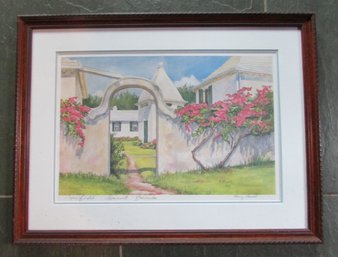 Signed MARY POWELL SPRINGFIELD Print, 'SPRINGFIELD SOMERSET BERMUDA,' Approximately 23.5' X 18,' Nicely Framed