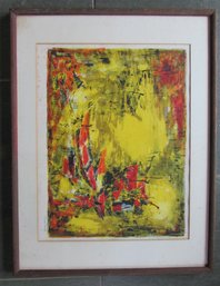 Signed DANG LEBADANG, Limited Edition Lithograph, Abstract Seascape, Nicely Framed, Approx 31' X 24'