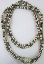 Vintage Multistrand Bead NECKLACE, Tribal Design, Plastic Sequin Style Beads, Lightweight, Slip Over Style