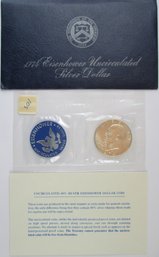 Authentic 1974S EISENHOWER DOLLAR $1.00, San Francisco Mint, 40 Percent SILVER, Brilliant Uncirculated, US