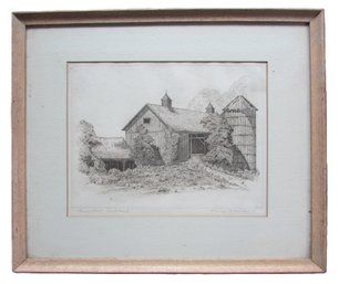 Signed BRUCE ECHISON, 'CONNECTICUT LANDMARK,' Approx 19' X 16,' Wood Frame