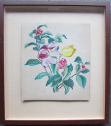 Vintage Botanical Wall Art, Magnolia Flowers, Approx 16.5' X 15' Nicely Framed