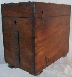 Vintage MICROSCOPE Cabinet Case, Dovetailed Corners, Brass Fittings, Appx 13.25' Tall