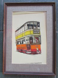 Vintage GLASGOW CORP TRAMWAYS Print, Approximately 15' X 10.5,' Framed