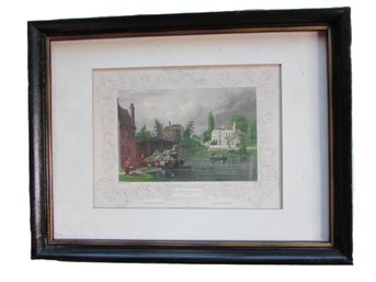 Vintage TOMBELSON Print, 'DATCHET BRIDGE BUCKS,' Approx 13' X 10,' Framed