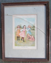 Vintage MAUDE HUMPHREY Print, CHILDRENS Rosebud Series, Approx 11' X 9,' Framed