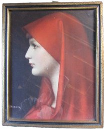 Reproduction JEAN JACQUES HENNER Print, 'LA FABIOLA,' Approximately 11' X 9,' Nicely Framed