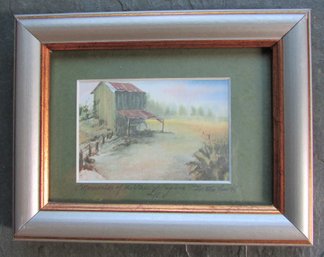 Vintage PASTORAL COUNTRYSIDE Print, Doretta Smith, 'MEMORIES OF A VANISHING ERA,' Approx 9' X 7,' Framed