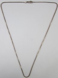 Vintage BOX CHAIN Necklace, Approximately 20' Length, STERLING .925 SILVER, Made In ITALY, Mechanical Clasp