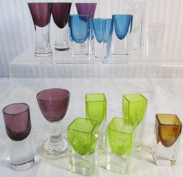 SET Of 14! Vintage SHOT & LIQUEUR Glasses, Multicolor, Approx 3.75 To 2.25' Tall