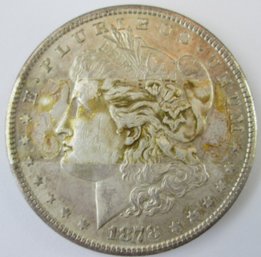 Authentic 1878S MORGAN SILVER Dollar $1.00, San Francisco Mint, 90 Percent SILVER, Discontinued United States
