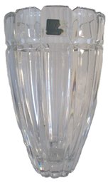 Vintage MIKASA Brand, Floral VASE, Crystal Clear With DEEPLY RIBBED Design, Approx 8.25' Tall