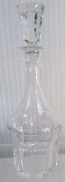 Vintage Crystal DECANTER & Stopper, BARWARE Style, Faceted Stopper, Large Appx 13.75' Tall