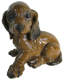 Signed ROSENTHAL, Vintage DACHSHUND PUPPY DOG Figurine, Finely Detailed, Approx 4' Long