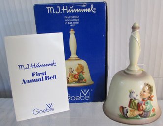 Signed GOEBEL Collector Bell, Hand Painted & Nicely Detailed, Circa 1978, Made W GERMANY, Approx 6' Tall