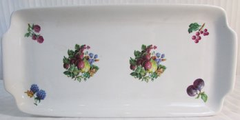 Signed NAAMAN China, Rectangular SERVING Tray, FRUITS Pattern, Made In ISRAEL, Approx 13'