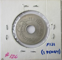 Authentic FIJI Issue Coin, Dated 1967, One 1 Penny, Discontinued Design, Copper Nickel Content