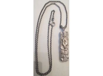Vintage DROP NECKLACE With Jewish TAR OF DAVID Pendant, Sterling .925 Silver Setting