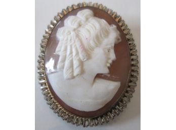Vintage Victorian Style CAMEO Portrait BROOCH PIN Or Pendant, Gold Tone Base Metal Finish, Costume