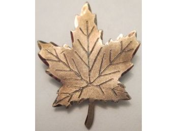 Signed FORSTER, Vintage BROOCH PIN , MAPLE LEAF Design, Made In CANADA, STERLING .925 SILVER Finish