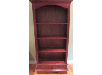 Contemporary SHELVING UNIT With Drawers, 4 Shelves, Crown Molding Detail, Wood Construction
