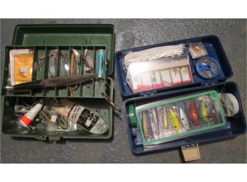 FISHING LOT! Vintage FISHING TACKLE, LURES, Sinkers, Hooks, Includes TACKLE BOXES