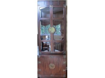 Vintage HENREDON ETAGERE CABINET, GLASS Doors, PAN ASIAN Collection, Wood Construction