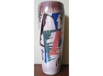 Signed, Imported POTTERY VASE, Large 13' Size, Hand Made In SPAIN