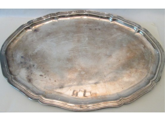 Vintage ALPACCA EPNS Silverplate, Oval 20' DRINK TRAY, Classic Border Pattern