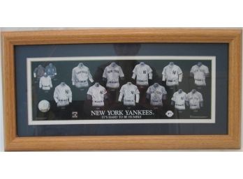 Authentic MAJOR LEAGUE Baseball, NY YANKEES Cooperstown Collection UNIFORMS Print, Nicely Framed