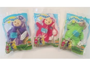 SET Of 3! Vintage BURGER KING Brand TELETUBBIES Finger Puppets, New With Tags